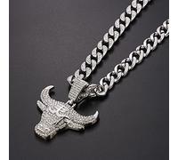 Collana Hip-Hop Punk Bull Head Ciondolo Collana Cubana Street Personality Accessori Gioielli Regali Regalo di Natale
