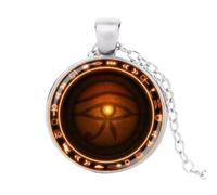 Collana Hipster l'occhio di Horus Collana Rune Of Magic Collana Ornamenti in vetro vintage, Lega di zinco