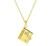 Collana in acciaio al titanio con lettera d'amore, design creativo a forma di cuore, ipoallergenica, per coppie per il loro anniversario, 1, Rame, Nessuna pietra preziosa