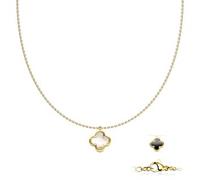Collana in acciaio chirurgico con pendente double face a forma di quadrifoglio TS-PN-0008