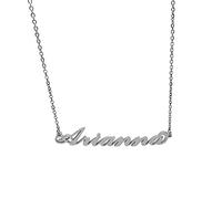 Collana in acciaio con il nome per donna regolabile colore argento anallergica girocollo regolabile (Arianna)