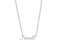 Collana in acciaio con il nome per donna regolabile colore argento anallergica girocollo regolabile (Nina)