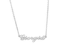 Collana in acciaio con il nome per donna regolabile colore argento anallergica girocollo regolabile (Giorgia)