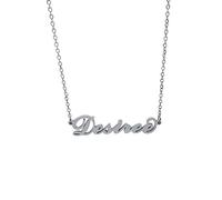 Collana in acciaio con il nome per donna regolabile colore argento anallergica girocollo regolabile (Desiree)
