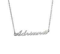 Collana in acciaio con il nome per donna regolabile colore argento anallergica girocollo regolabile (Adriana)