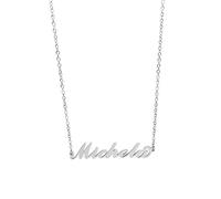 Collana in acciaio con il nome per donna regolabile colore argento anallergica girocollo regolabile (Michela)
