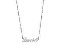 Collana in acciaio con il nome per donna regolabile colore argento anallergica girocollo regolabile (Lucia)