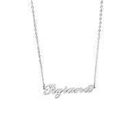Collana in acciaio con il nome per donna regolabile colore argento anallergica girocollo regolabile (Tiziana)