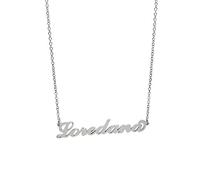 Collana in acciaio con il nome per donna regolabile colore argento anallergica girocollo regolabile (Loredana)