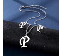 Collana In Acciaio Inossidabile Alla Con Ciondolo A Collana A Unisex Adatto Per L'aggiunta Gioielli Auricolari Lettera Fascino Per Le Donne