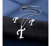 Collana In Acciaio Inossidabile Alla Con Ciondolo A Collana A Unisex Adatto Per L'aggiunta Gioielli Auricolari Lettera Fascino Per Le Donne