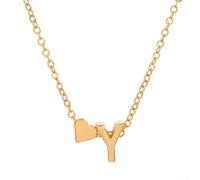 Collana in acciaio inossidabile con 26 lettere, un accessorio significativo per ogni appassionato di moda (KC collana a Y dorata)