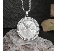 Collana in acciaio inossidabile con ciondolo a forma di Arcangelo Michele, da uomo, alla moda, con amuleto portafortuna
