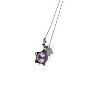 Collana in acciaio inossidabile con quattro simboli portafortuna per lei e lui, da indossare tutti i giorni, elegante quattro simboli, One Size, come descritto, come descritto