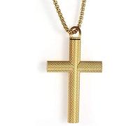 Collana in Acciaio Inossidabile da Uomo Collana con Ciondolo a Croce Semplice in Acciaio al Titanio Collana con Ciondolo Creativo I Gioielli Possono Essere Aperti - Regalo per Donne e Uomini
