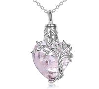 Collana in acciaio inossidabile per commemorazione della cremazione con albero intrecciato a forma di cuore e chiusura a vite, gioiello funebre, Misura unica, come descritto, come descritto