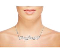 COLLANA IN ACCIAIO INOSSIDABILE REGOLABILE CON NOME CORSIVO REGALO FIDANZATA AN