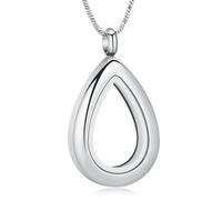 Collana in acciaio inox con urna per ceneri, urna commemorativa per ceneri, Acciaio inossidabile, Nessuna pietra preziosa