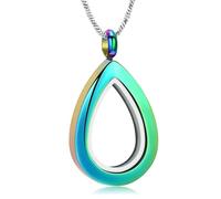 Collana in acciaio inox con urna per ceneri, urna commemorativa per ceneri, Acciaio inossidabile, Nessuna pietra preziosa