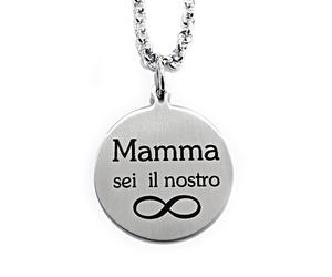 COLLANA IN ACCIAIO PERSONALIZZATA MAMMA SEI IL NOSTRO INFINITO