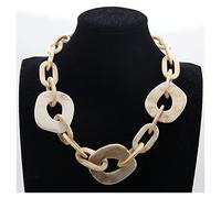 Collana in acrilico alla moda esagerata a due toni collana strutturata collana con chiusura a catena personalizzata gioielli hip hop vintage regali per donne ragazzi beige