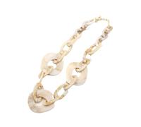 Collana in acrilico alla moda esagerata a due toni collana strutturata collana con chiusura a catena personalizzata gioielli hip hop vintage regali per donne ragazzi beige
