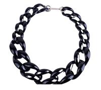 Collana in acrilico Catena clavicola esagerata Collana oversize Accessori Paperclip Collana a maglie in resina multicolore Catena a maglie grosse Hip Hop Punk Collana D