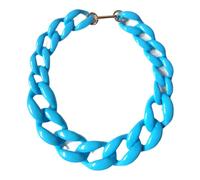 Collana in acrilico Catena clavicola esagerata Collana oversize Accessori Paperclip Collana a maglie in resina multicolore Catena a maglie grosse Hip Hop Punk Collana F