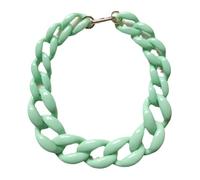 Collana in acrilico Catena clavicola esagerata Collana oversize Accessori Paperclip Link Collana Multicolore Resina Chunky Catena di collegamento Hip Hop Punk Collana X