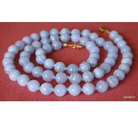 Collana In Agata Blu Pizzo 8Mm Perle Grado A 8 Mm Blu Pizzo Varie Lunghezze