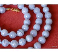 Collana In Agata Blu Pizzo 8Mm Perle Grado A 8 Mm Blu Pizzo Varie Lunghezze