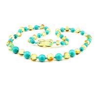 Collana In Ambra Baltica Vera Naturale Barocca Con Perle Lucide 32Cm