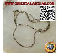 Collana in argento 925 ‰ a intreccio a due schiacciato da 45 cm x 0,51 mm