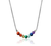 Collana in argento 925 con le 7 pietre naturali dei Chakra