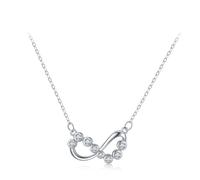 Collana in argento 925 da donna, collana per ciondolo simbolo dell'infinito, con zirconi e argento