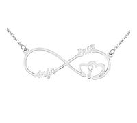 Collana in argento 925 personalizzata con nome di infinito Collana con cuore in argento personalizzata con 2 nomi