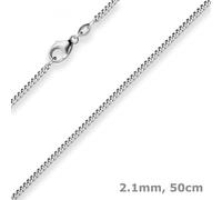 Collana In Argento 925 Rhodinato Con Maglia A Panzera Di 2,1Mm 50Cm