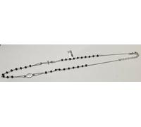 COLLANA IN ARGENTO 925 ROSARIO GIROCOLLO CON CRISTALLI NERI (NCC0042)