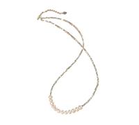 Collana in argento 999 frammentato con perle d'acqua dolce naturali quasi rotonde, squisita gioielleria raffinata for donna