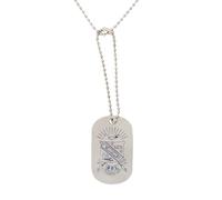 Collana in Argento con Ciondolo a Forma di Cactus del Deserto Phi Beta Sigma con Stemma Greco (Vert Letter Dog Tag Argento)