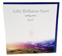 Collana in argento con ciondolo a forma di cuore celtico in argento Sterling con diamante bianco cristallo | Biglietto regalo per gioielli fatti a mano | Biglietto di auguri vuoto con busta