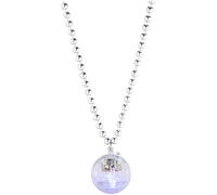 Collana in argento con ciondolo a forma di palla da ballo illuminata, con 9 colori lampeggianti, con catena a perline, stile club che si illumina al buio, stile retrò anni '70, gioielli per feste e