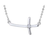 Collana in argento con diamante, croce TS-PN-0059
