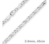 Collana In Argento Con Perline A Occhi Di Tigre 3,9Mm 925 Argento 45Cm