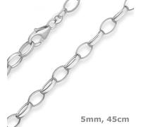 Collana In Argento Con Perline Di 5Mm In Argento 925 45Cm
