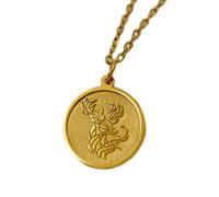 Collana in argento sterling 925 22-26 mm|ciondolo cervo selvatico - fatta a mano con animali della foresta|ciondolo natura|simbolo di forza e grazia|per gli innamorati|gioielli placcati in oro|_1861