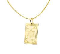 Collana in argento sterling 925 24x16 mm|con stelle|ciondolo a forma di stella rettangolare|gioielli celestiali|ciondolo del nord|incisa|gioielli fatti a mano con placcatura in oro|LK_PNK_00172