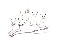 Collana in argento sterling 925 con 3 ciondoli a forma di lupo, tre cuccioli, ciondolo con potere, gioielli per mamma, natura, meditazione, regalo|con catena da 18 pollici|placcato argento|LK_PNK_3067