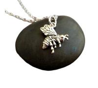 Collana in argento sterling 925 con ape, ape realistica, spirito animale totem, piccolo e delicato gioiello per tutti i giorni, portafortuna 1|con catena da 18 pollici|placcato argento|LK_PNK_03173
