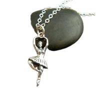 Collana in argento sterling 925 con ballerina di danza classica, pendente realistico, ciondolo per danza sulle punte, gioielli sportivi da donna|con catena da 18 pollici|placcato argento|LK_PNK_02788